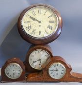 An early 20th century Goldsmiths & Silversmiths amboyna cased mantel clock, width 41cm, together