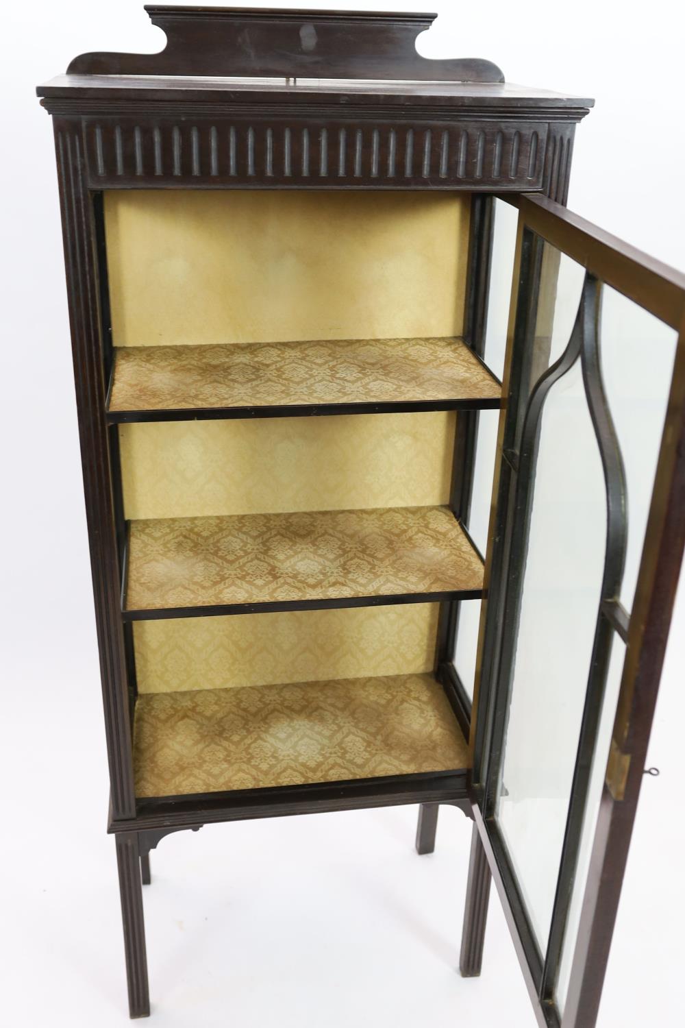 An Edwardian mahogany display cabinet, width 60cm depth 32cm height 146cm - Image 3 of 4