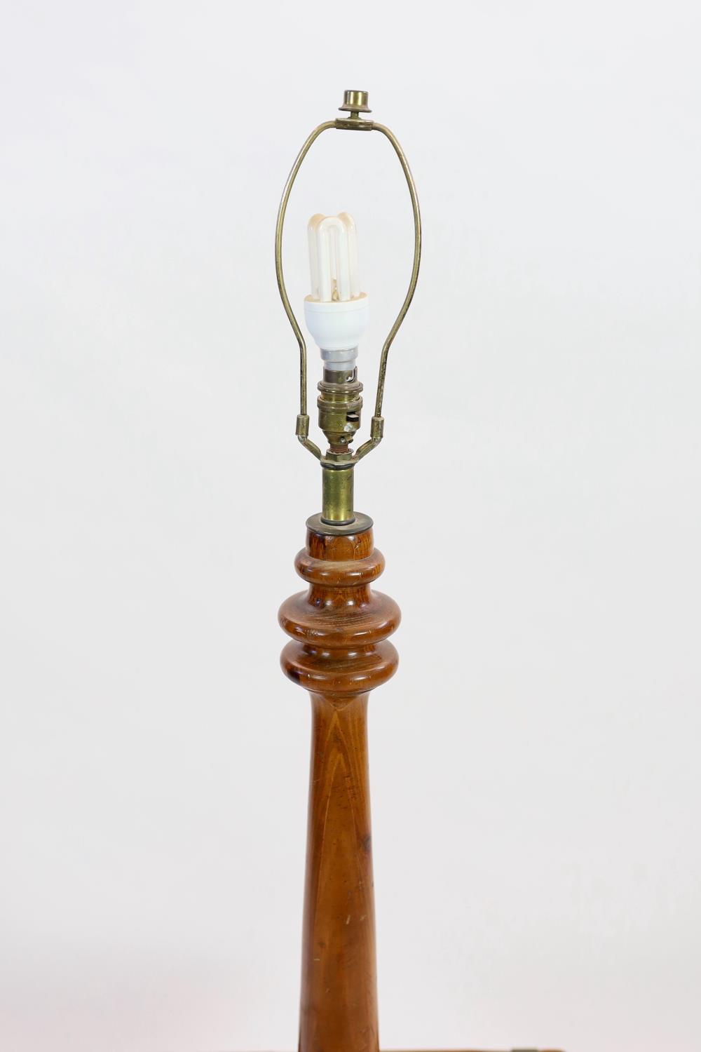 A pine and walnut standard lamp, with square mid tier, height 118cm - Image 3 of 3