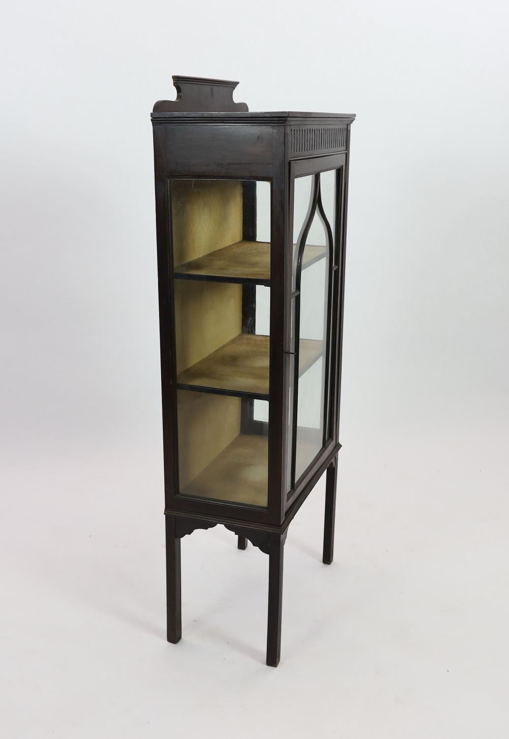 An Edwardian mahogany display cabinet, width 60cm depth 32cm height 146cm - Image 4 of 4