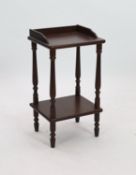 A Victorian style mahogany two tier table, width 36cm height 63cm