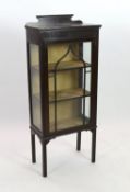 An Edwardian mahogany display cabinet, width 60cm depth 32cm height 146cm