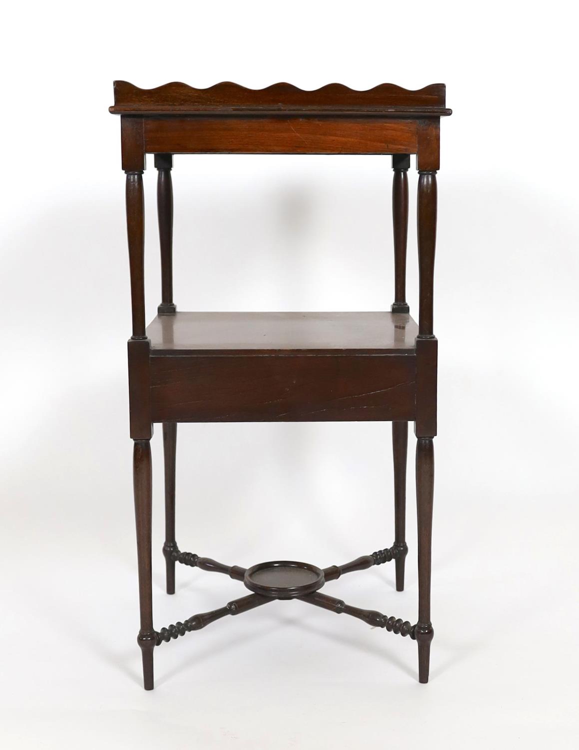 A George III and later mahogany two tier wash stand, width 43cm depth 43cm height 82cm - Image 3 of 3