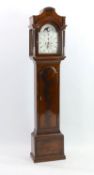 A George III mahogany cased eight day longcase clock, by Charles Clay, London, the 30cm arched