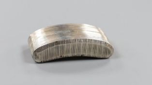 A George III silver concave snuff box, indistinct marks, maker John Linwood?, Birmingham, 18??,