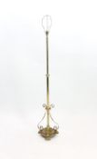 An Edwardian brass telescopic lamp standard