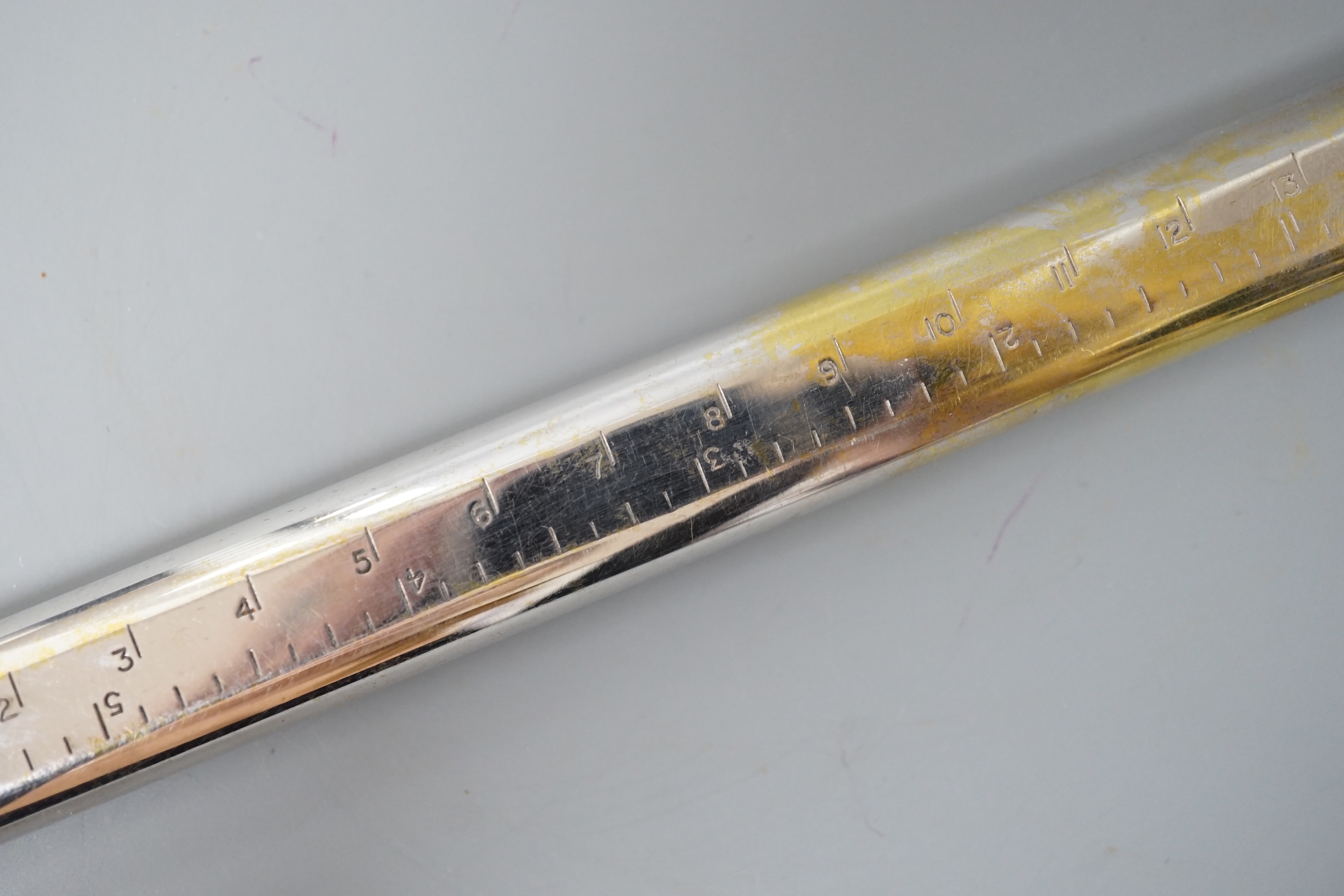 A silver plated novelty Dunhill ‘ruler’ lighter, inscribed by the actress Ann Todd,16.5 cms long. - Image 3 of 5