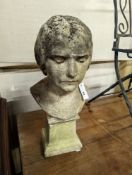 A late 19th / early 20th century carved marble bust of a girl, (possibly L'Inconnue de la Seine)