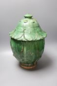 A Buddhist green glazed pottery jar and cover, 10th - 13th century. Thermoluminescence analysis