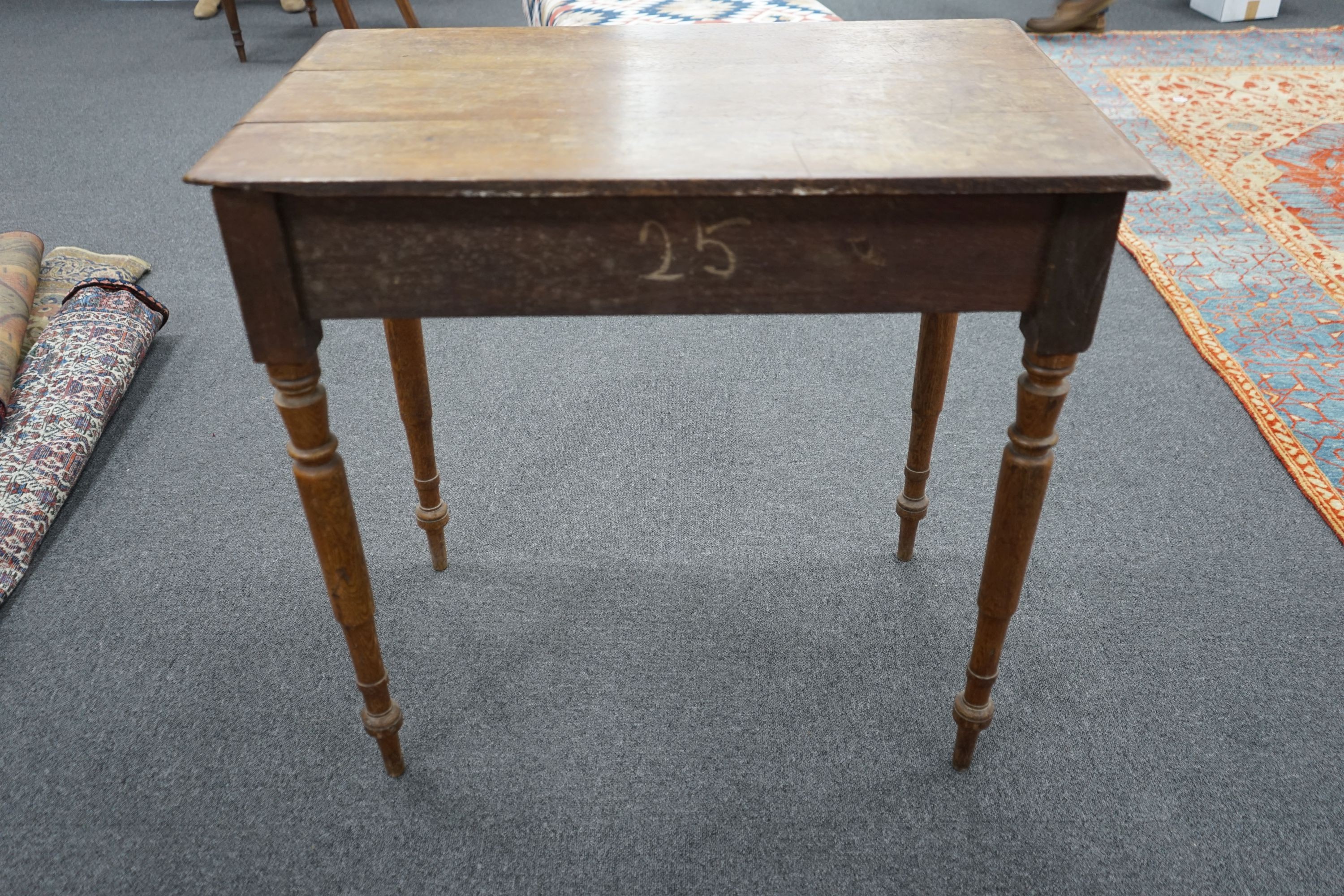 A Victorian oak side table, width 81cm, depth 50cm, height 69cm - Image 3 of 3