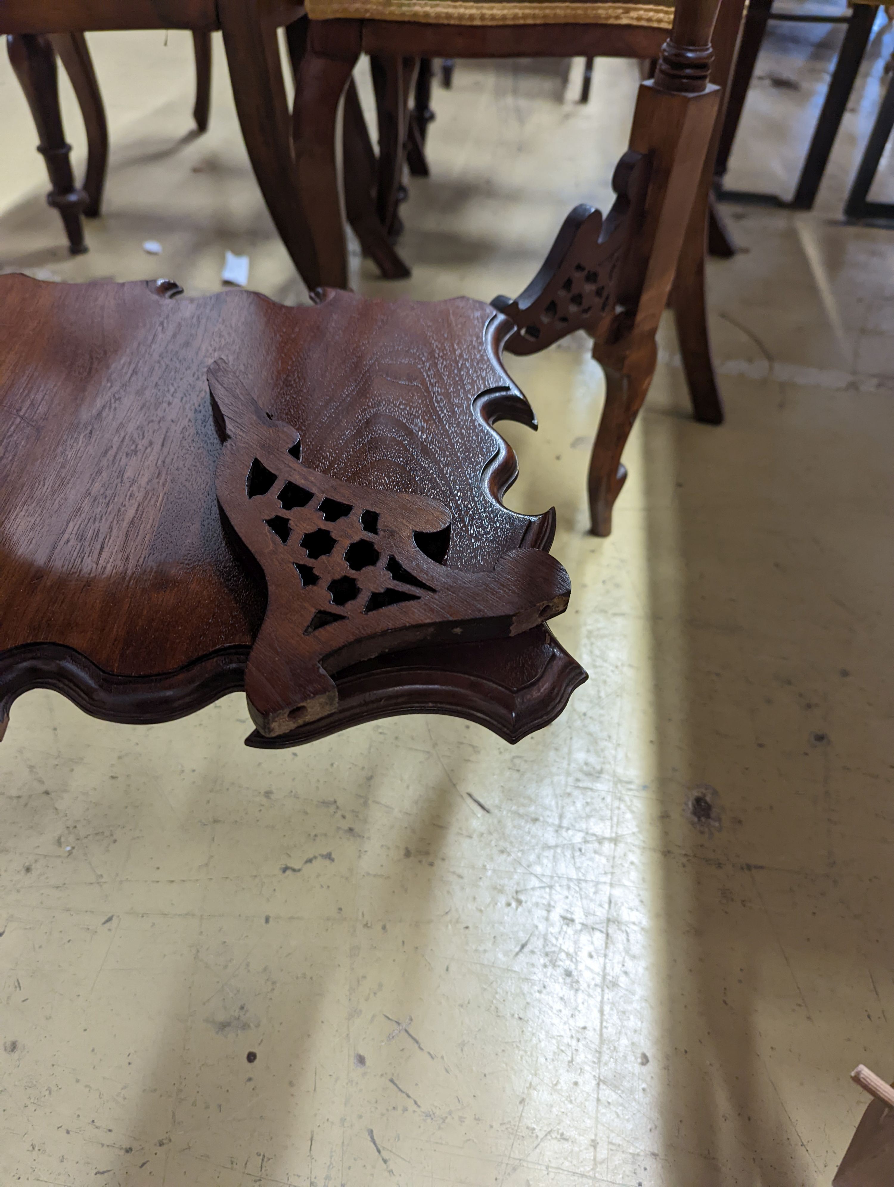 A late Victorian walnut centre table, width 67cm, depth 64cm, height 75cm - Image 3 of 5