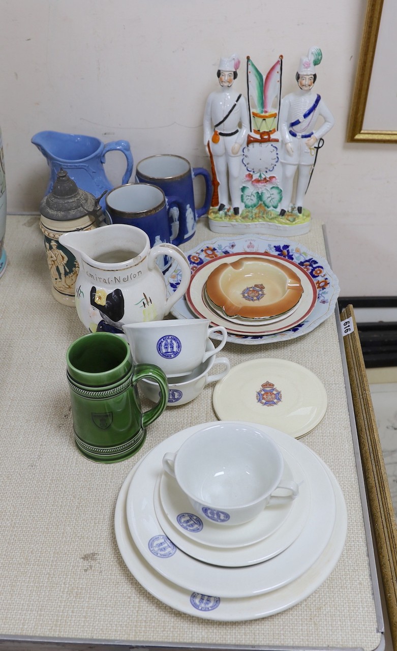 Mixed ceramics relating to National Rifle Association and related subjects, Staffordshire group,