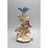 19th century decorative Paris porcelain figural painted candlestick - 30cm high
