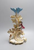 19th century decorative Paris porcelain figural painted candlestick - 30cm high