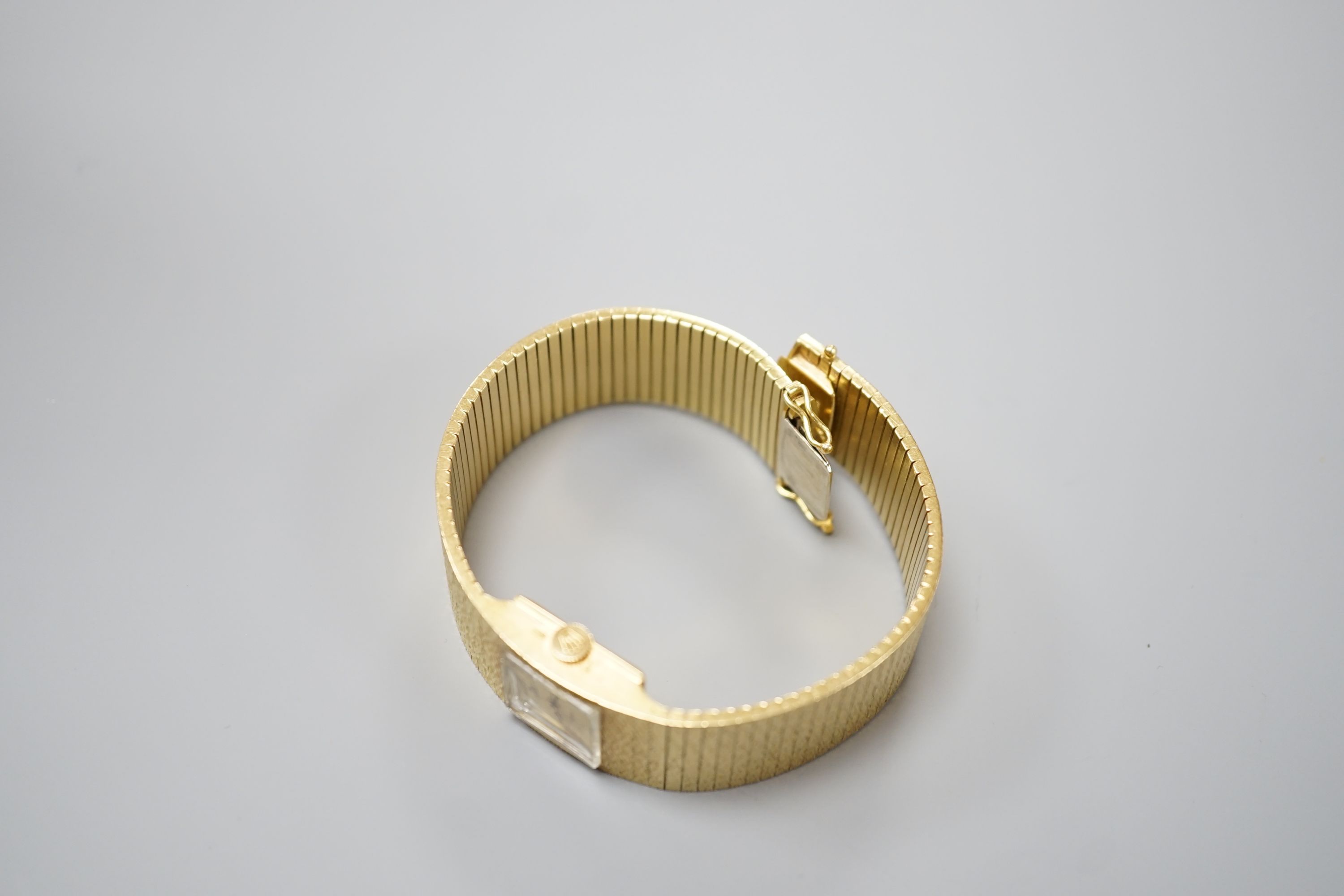 A lady's 1960's textured 18ct gold Rolex Precision manual wind bracelet watch, case diameter 17mm, - Image 4 of 5