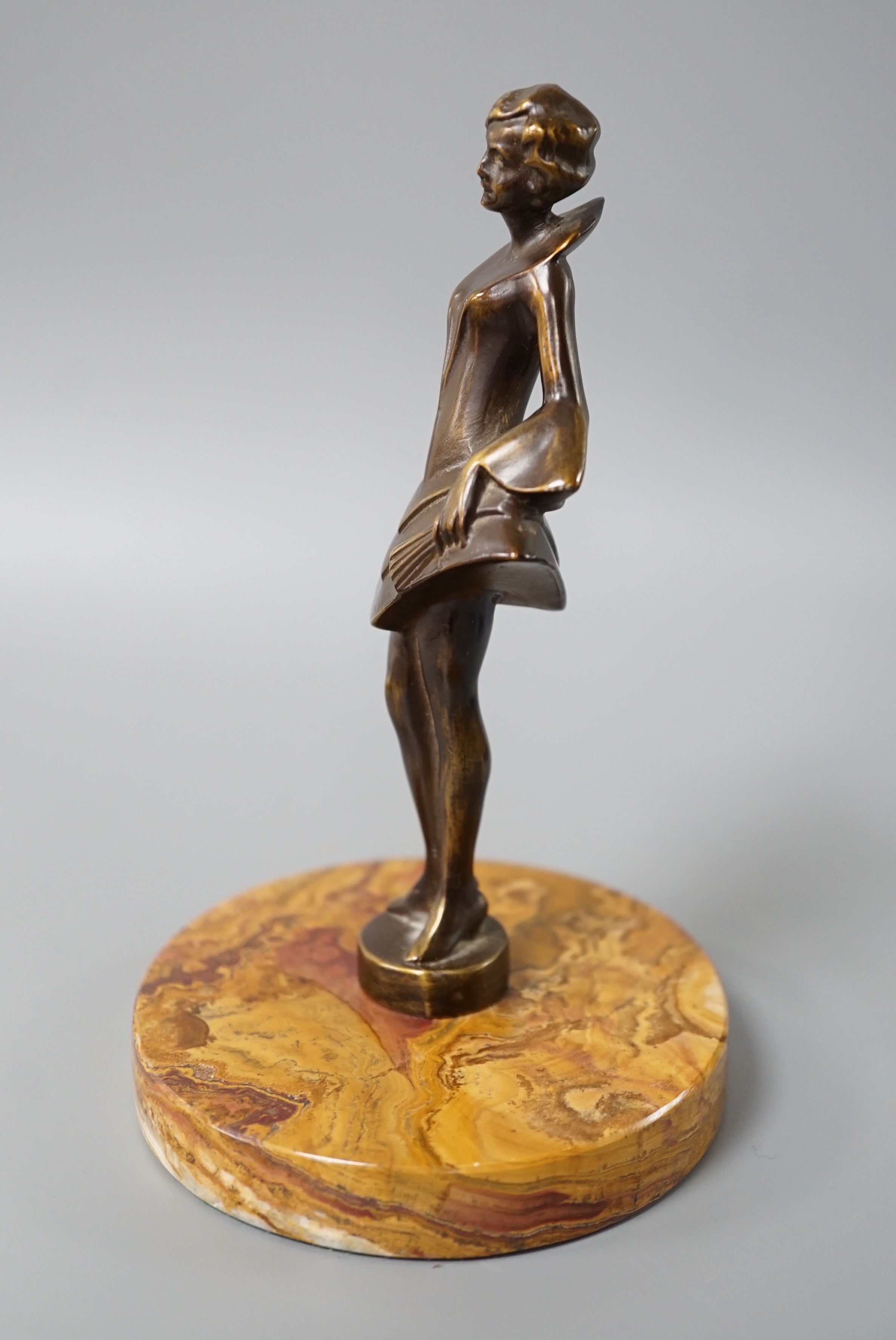An Art Deco style bronze figure of a woman,17 cms high. - Image 4 of 4