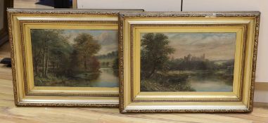 F. Wilson, pair of oils on canvas, Views along The Thames including Windsor Castle, signed and dated