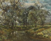 Michael Lawrence Cadman (1920-2010), oil on canvas, Scene on the River Mole, signed, AEB