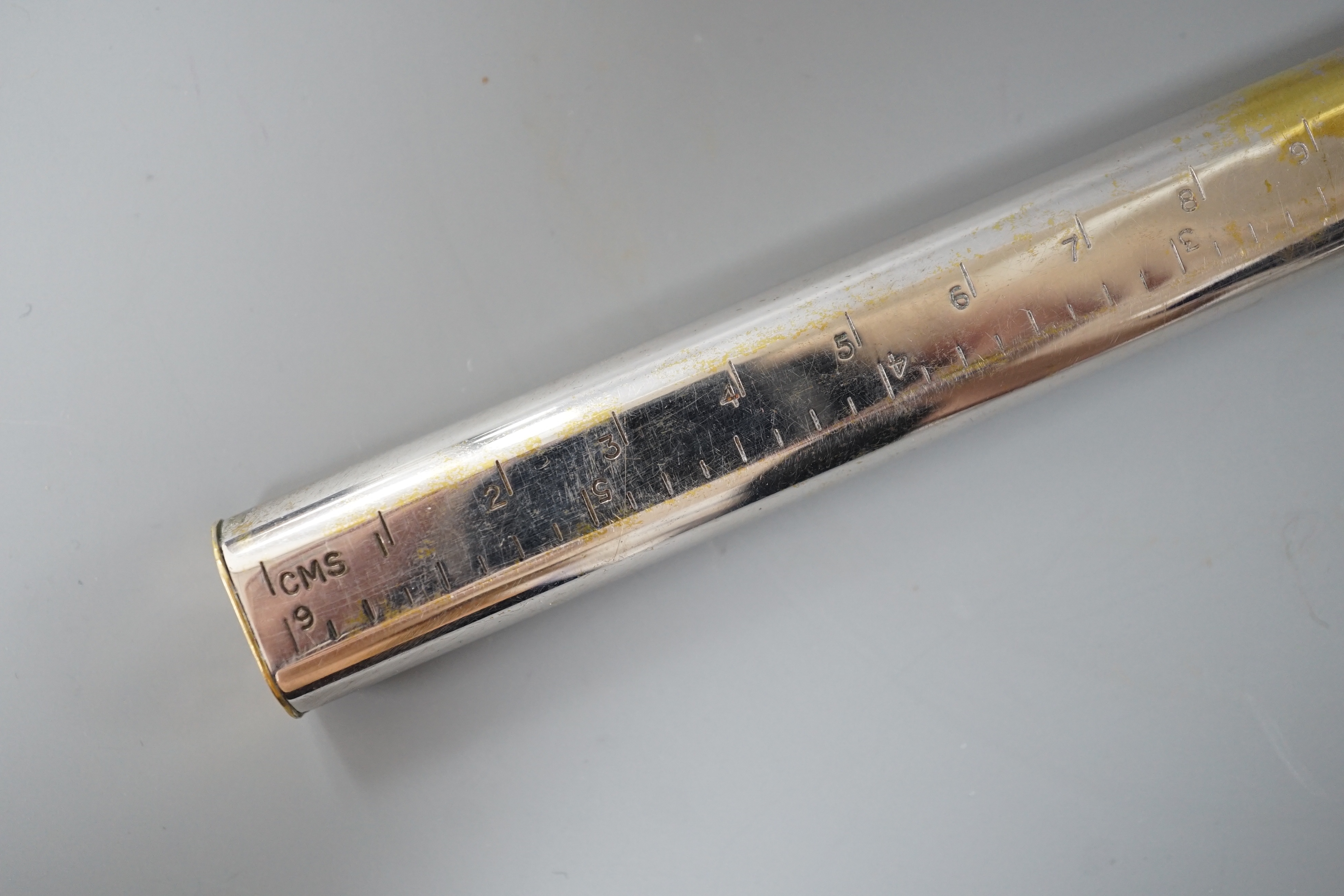 A silver plated novelty Dunhill ‘ruler’ lighter, inscribed by the actress Ann Todd,16.5 cms long. - Image 2 of 5
