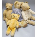 Five 1960's Bears, One German, largest 53cm