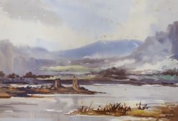 Sydney Vale (1916-1991), watercolour, Loch scene, signed, 33 x 48cm