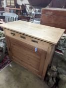 A 19th century East European pine side cabinet fitted one drawer, width 100cm, depth 54cm, height