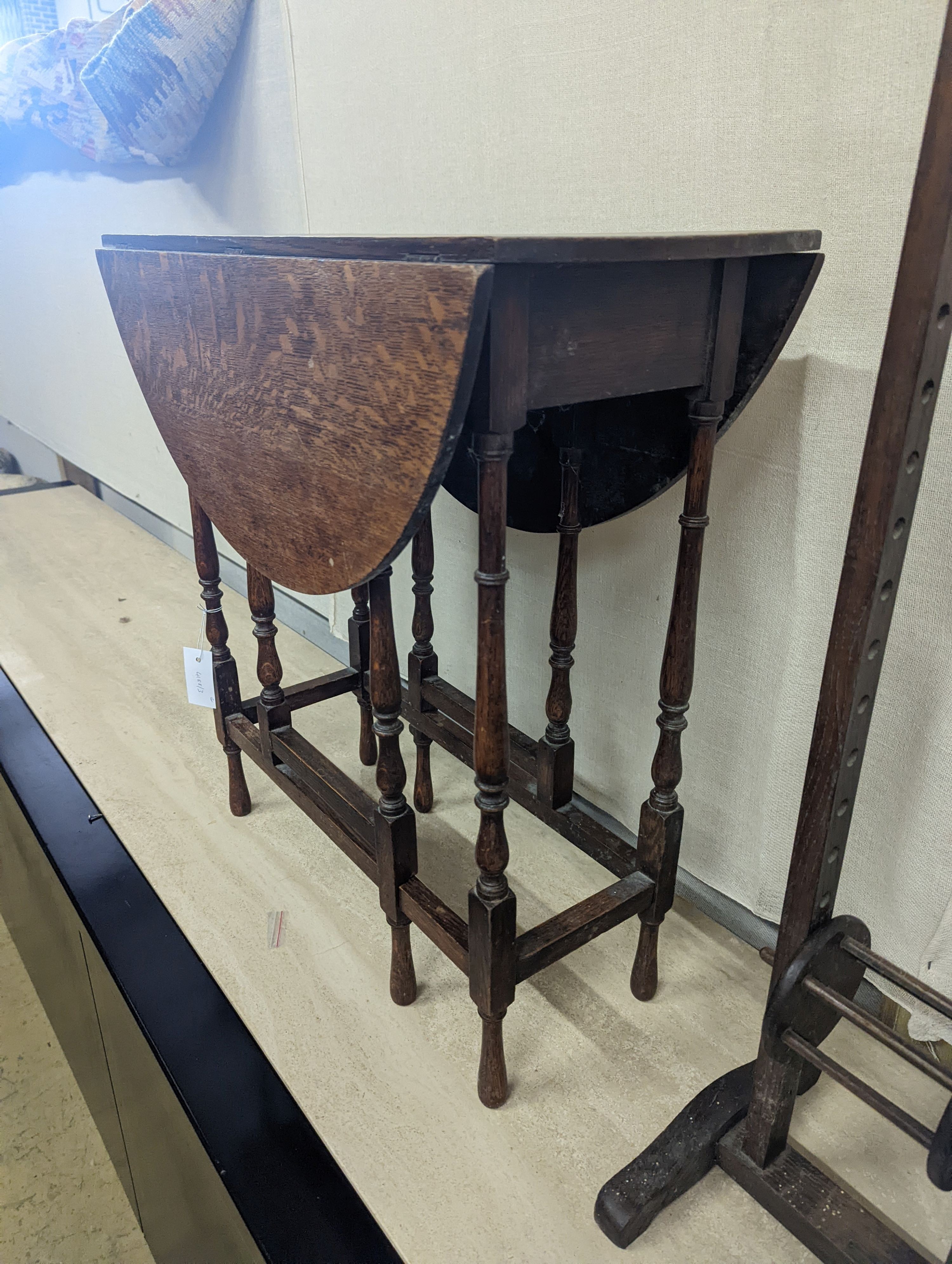 A Sutherland spider leg table and bobbin/wool winder, height 105cm - Image 3 of 5
