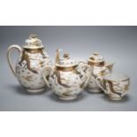 A Japanese eggshell porcelain six-piece tea service