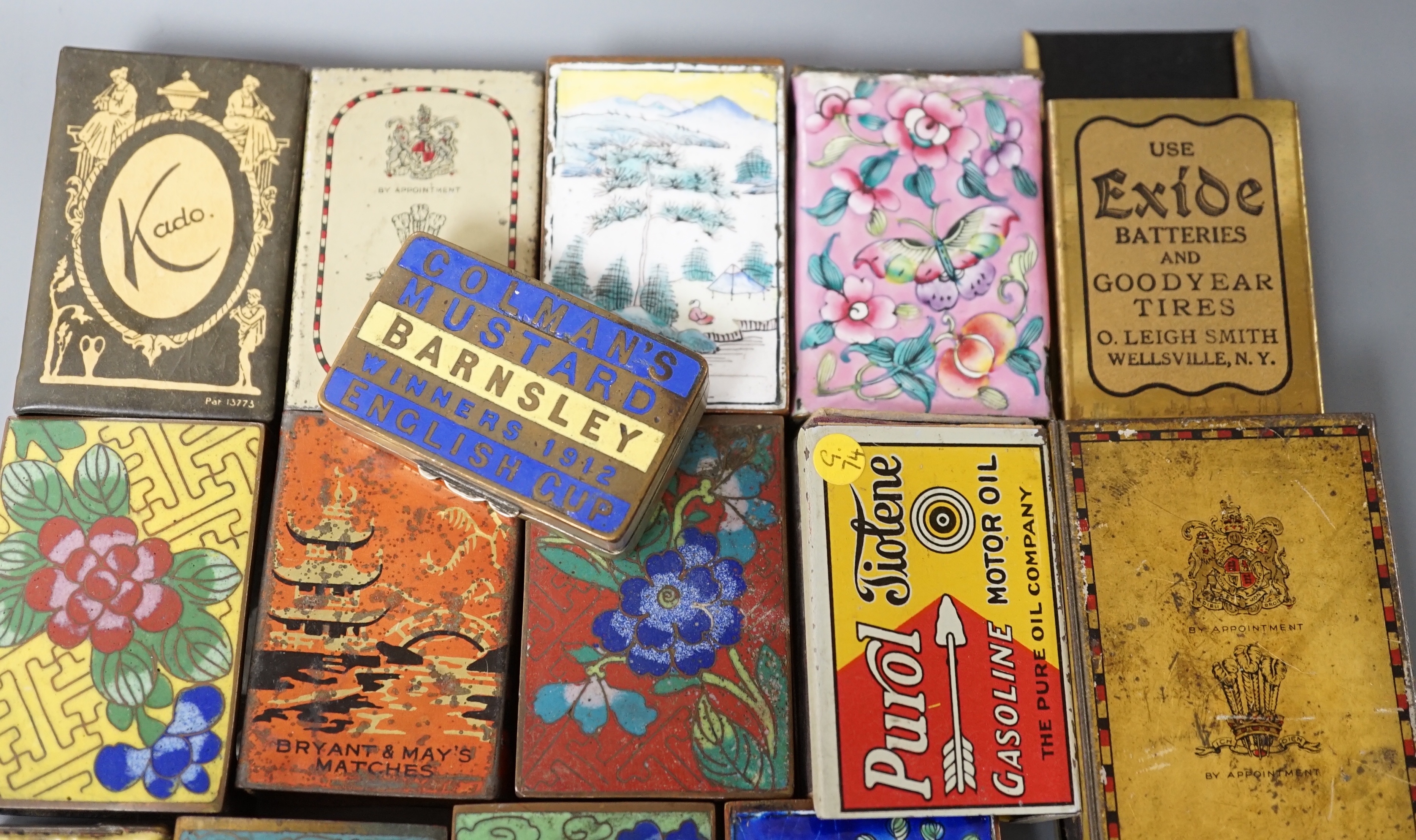 A collection of advertising and other enamelled metal match box holders - Image 2 of 8