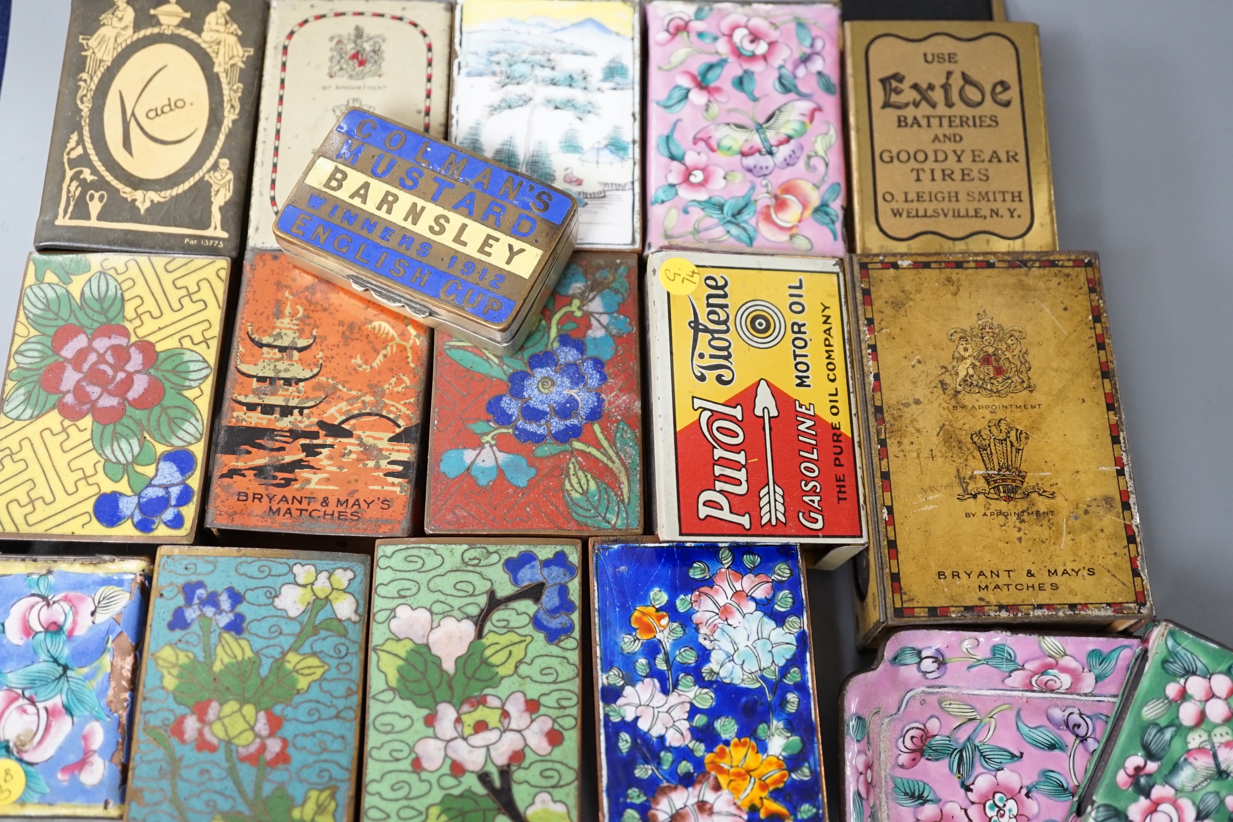 A collection of advertising and other enamelled metal match box holders - Image 3 of 8