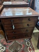 A small 19th century mahogany four drawer chest converted from a commode, width 59cm, depth 44cm,