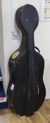 An early 19th century cello, possibly English, length of back 29 inches, cased