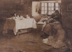 James Anderson after Frank Bramley (1857-1915), watercolour, 'A Hopeless Dawn', signed and dated