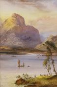 William Henry Earp (1831-1914), watercolour, Loch scene, signed, 55 x 37cm