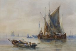 Attributed to Clarkson Stanfield (1793-1869), watercolour, Sheerness 1840, 18 x 26cm