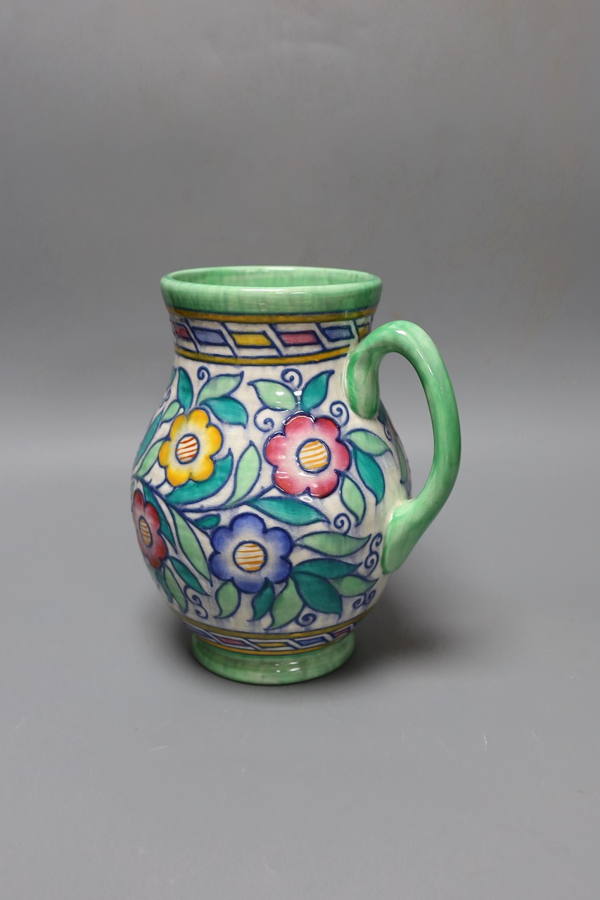 A Charlotte Rhead jug,22 cms high. - Image 3 of 5