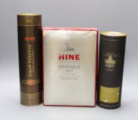 A boxed bottle of Hine Antique XO Cognac Grand Champagne Premier Cru, a boxed Hine Cigar Reserve