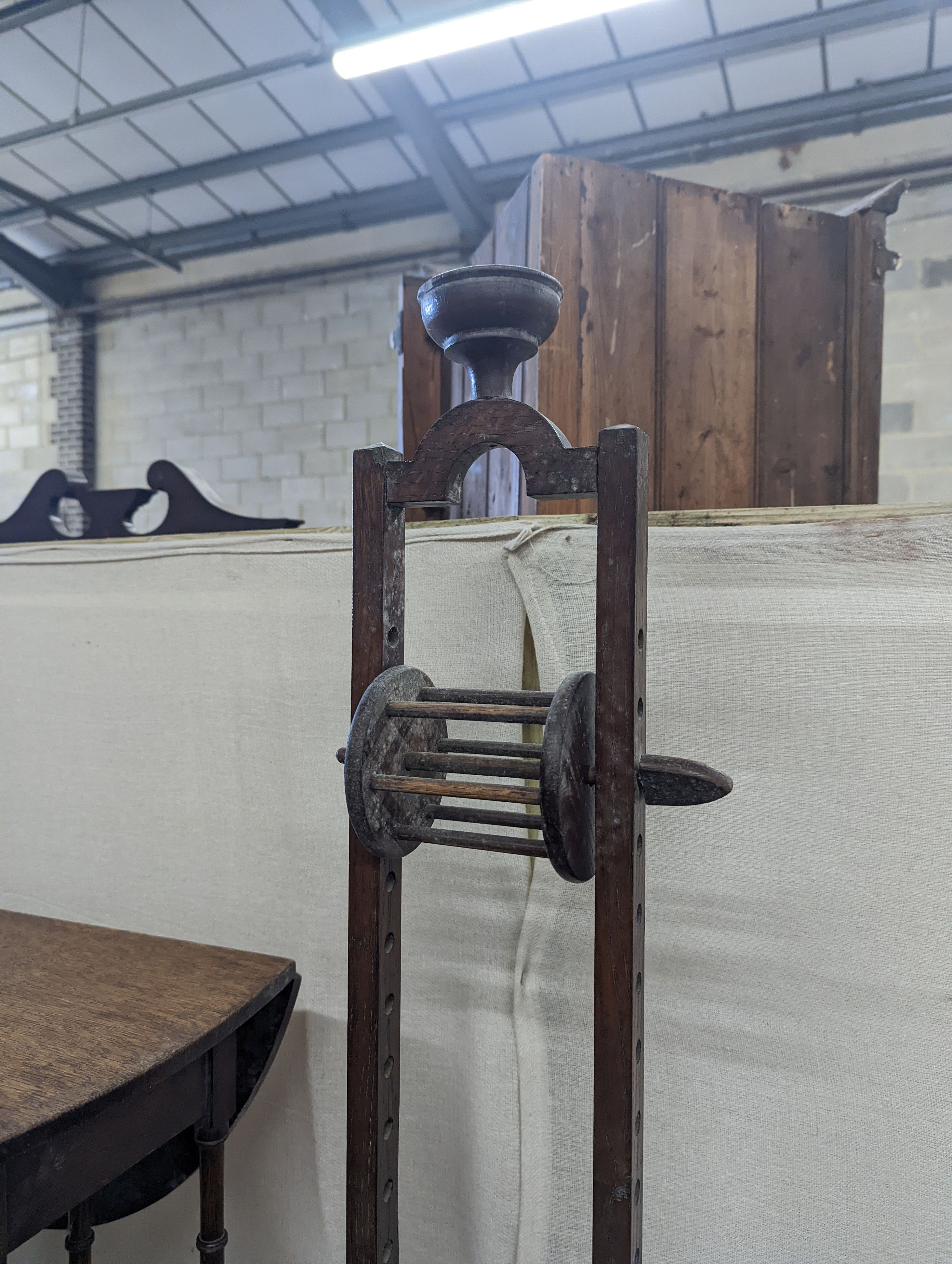 A Sutherland spider leg table and bobbin/wool winder, height 105cm - Image 5 of 5