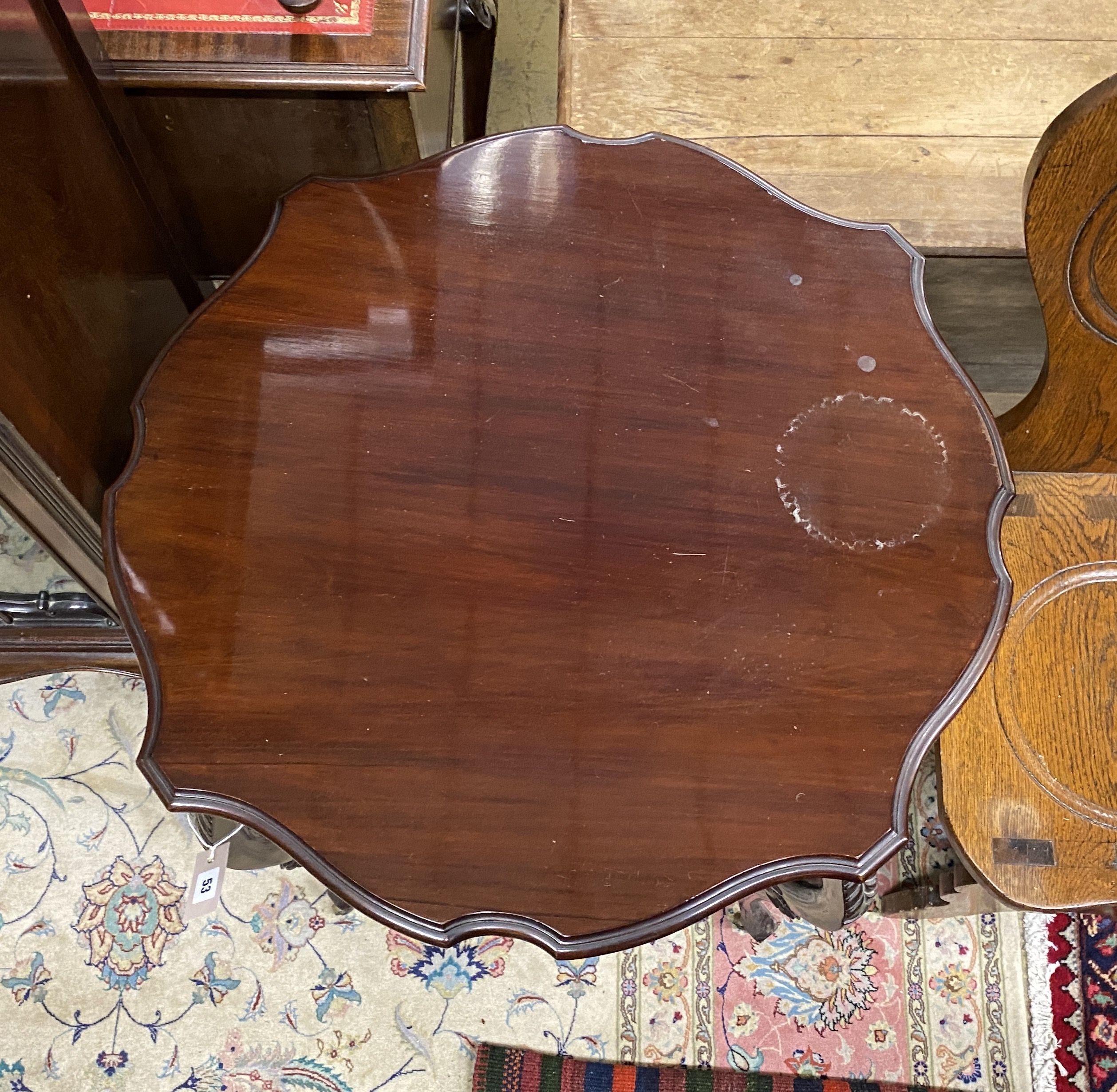 A late Victorian mahogany centre table, diameter 74cm, height 72cm - Image 2 of 2