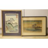 Hiroshige, two woodblock prints, Journey along the Tokaido made by Shogun Lemochi, 34 x 24cm and