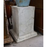 A fibre clay garden pedestal, height 69cm