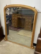 A Victorian giltwood overmantel mirror, width 110cm, height 117cm