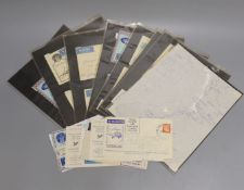 New Zealand Air Mail covers on display sheets mostly 1930's with flights within N.Z., to Australia