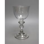 A baluster goblet - 18cm tall