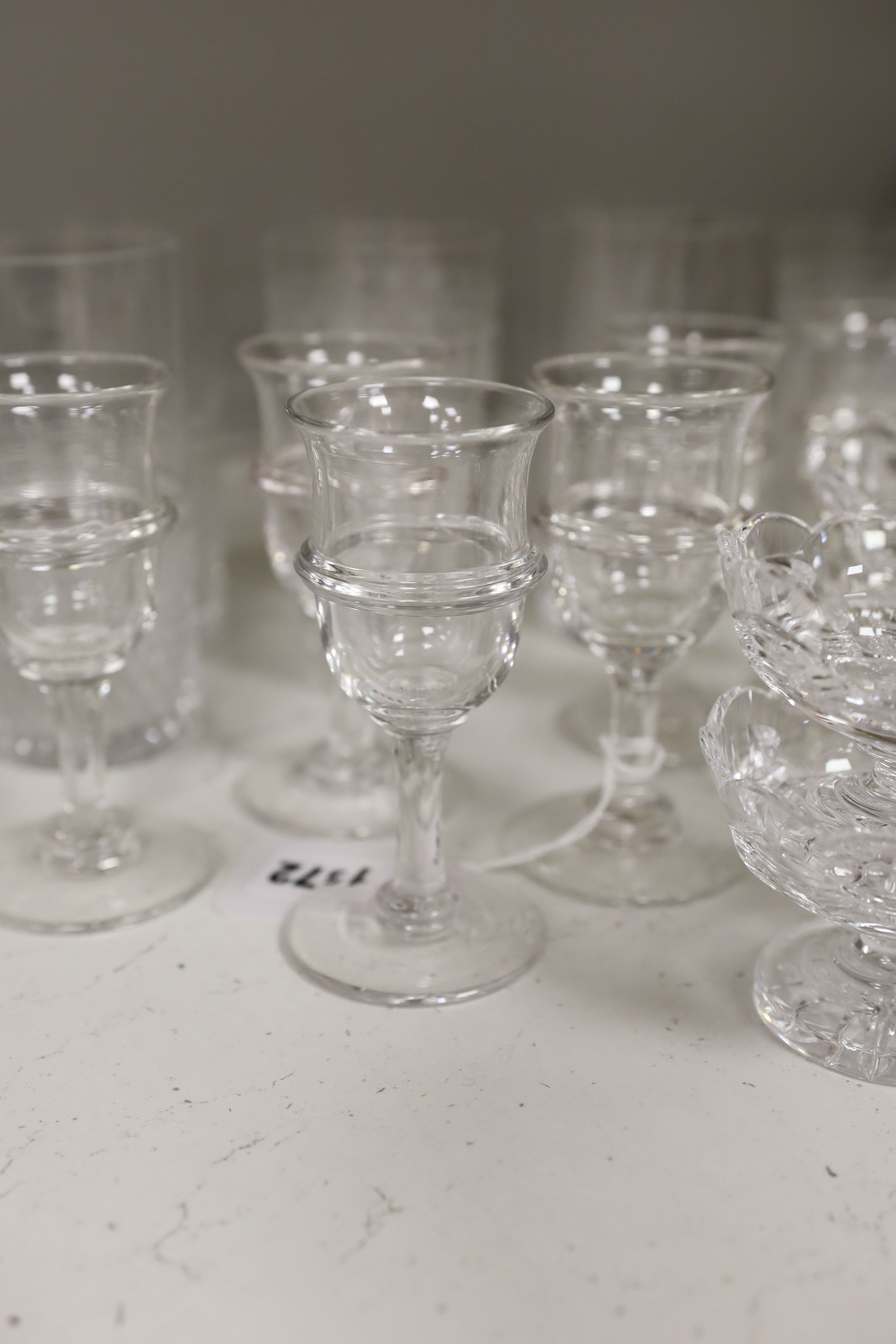 A set of six Val St. Lambert glass tumblers together with other drinking glassware (qty) - Image 3 of 7