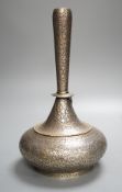 A 19th century North Indian silver surahi with engraved shawl decoration 30cm