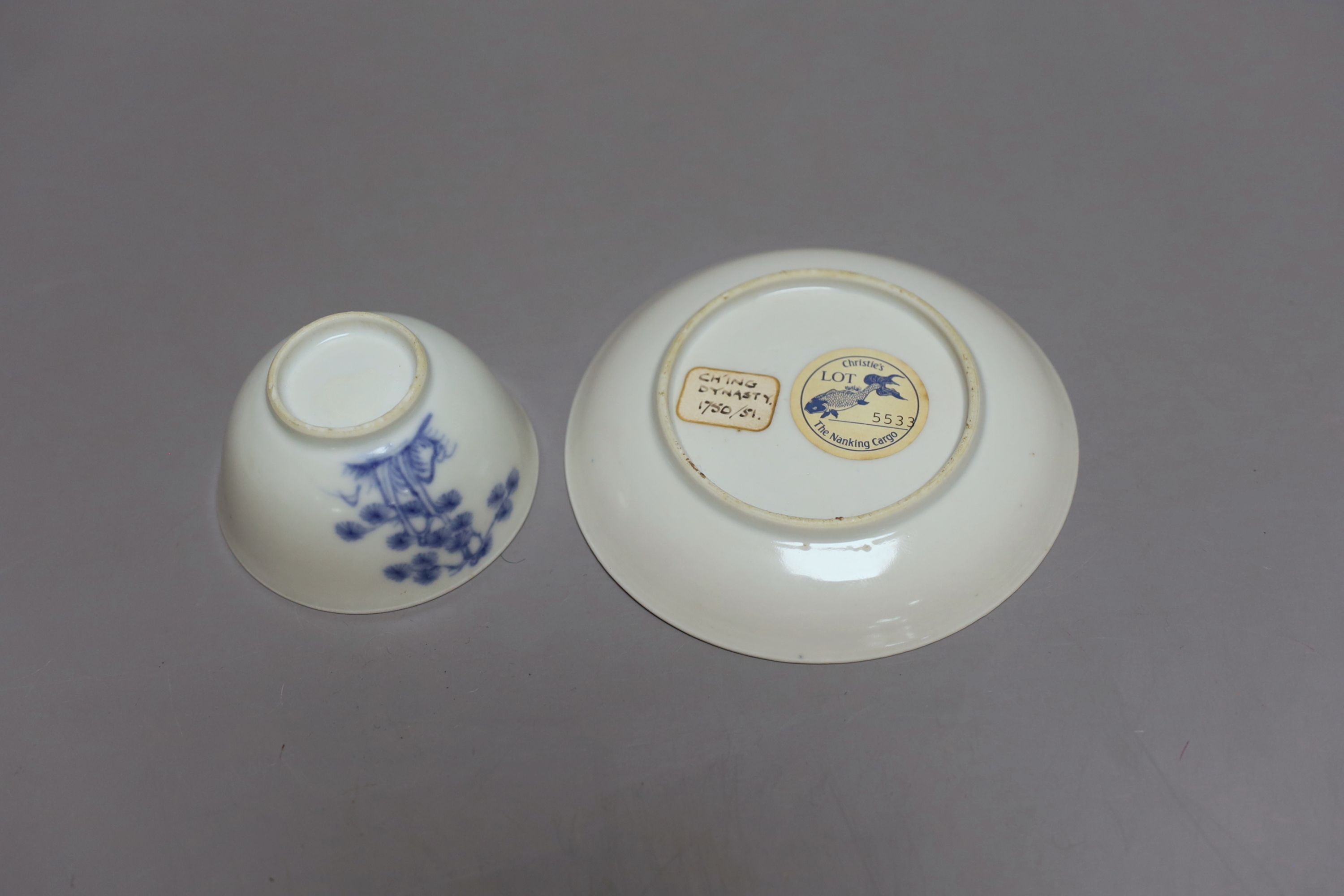 Nanking cargo teabowl and saucer, with receipt - Image 3 of 4