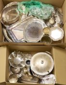 Two boxes of electroplated wares