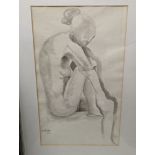 John Skelton (1923-2009), wash drawing, seated nude, signed and dated 1978, 37 cm X 21.5 cm