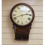 Davidson of London. A William IV brass inset mahogany drop dial wall timepiece